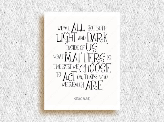 Harry Potter Movie Poster Sirius Black Quote Print by Framedbyu