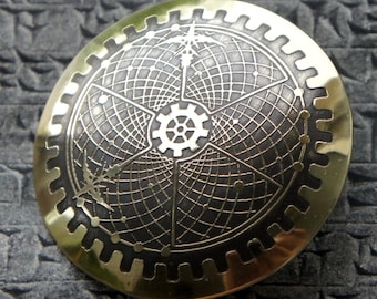 Post Apocalyptic Steampunk Dreamcatcher brass belt buckle