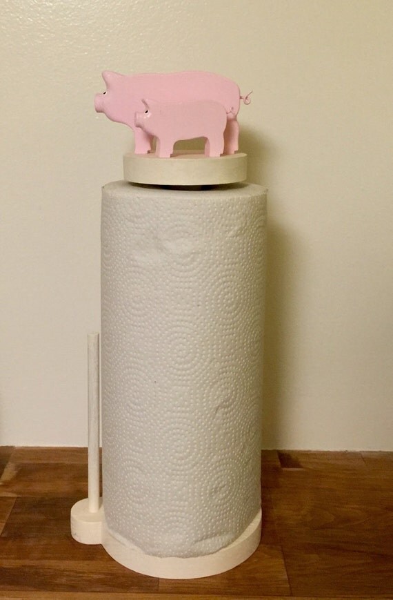 Adorable Handmade Pig Paper Towel Holder