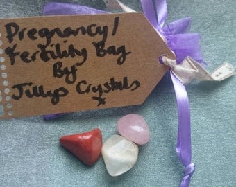 Pregnancy Crystals, IVF Crystals, Fertility Crystals, Pregnancy Tumblestone Bag, Pregnancy Crystal Kit, Pregnancy Crystal Bag