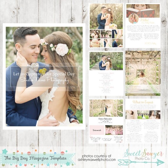 INSTANT DOWNLOAD Wedding Magazine Template 8 pages for