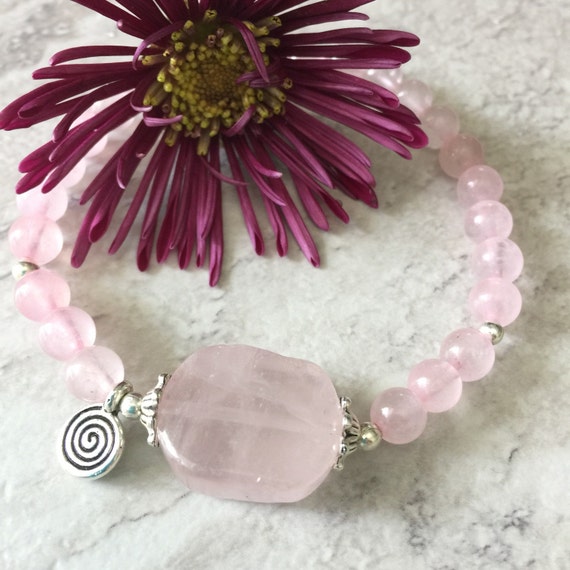 Rose Quartz Healing Bracelet yoga jewelry mala beads