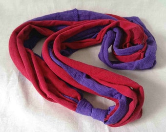 Pink and Purple Recycled Fabric Statement Necklace