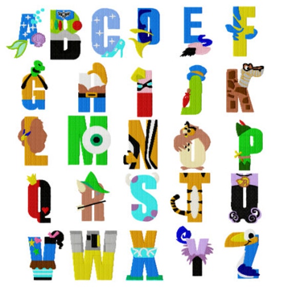 Character Letters FILLED A through Z Machine by AppliquesByMe