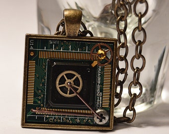 Circuit Board pendant - Motherboard Necklace - Computer jewelry - cyberpunk - steampunk