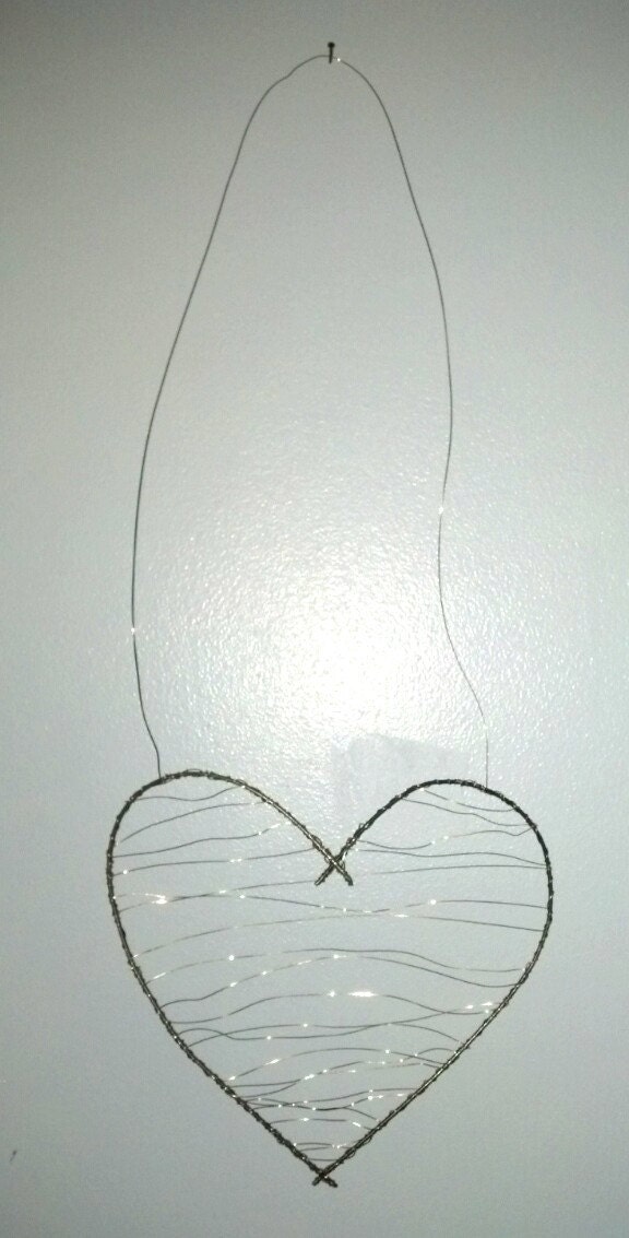 Wire Heart Heart Wall Decor Handmade OOAK Heart Home