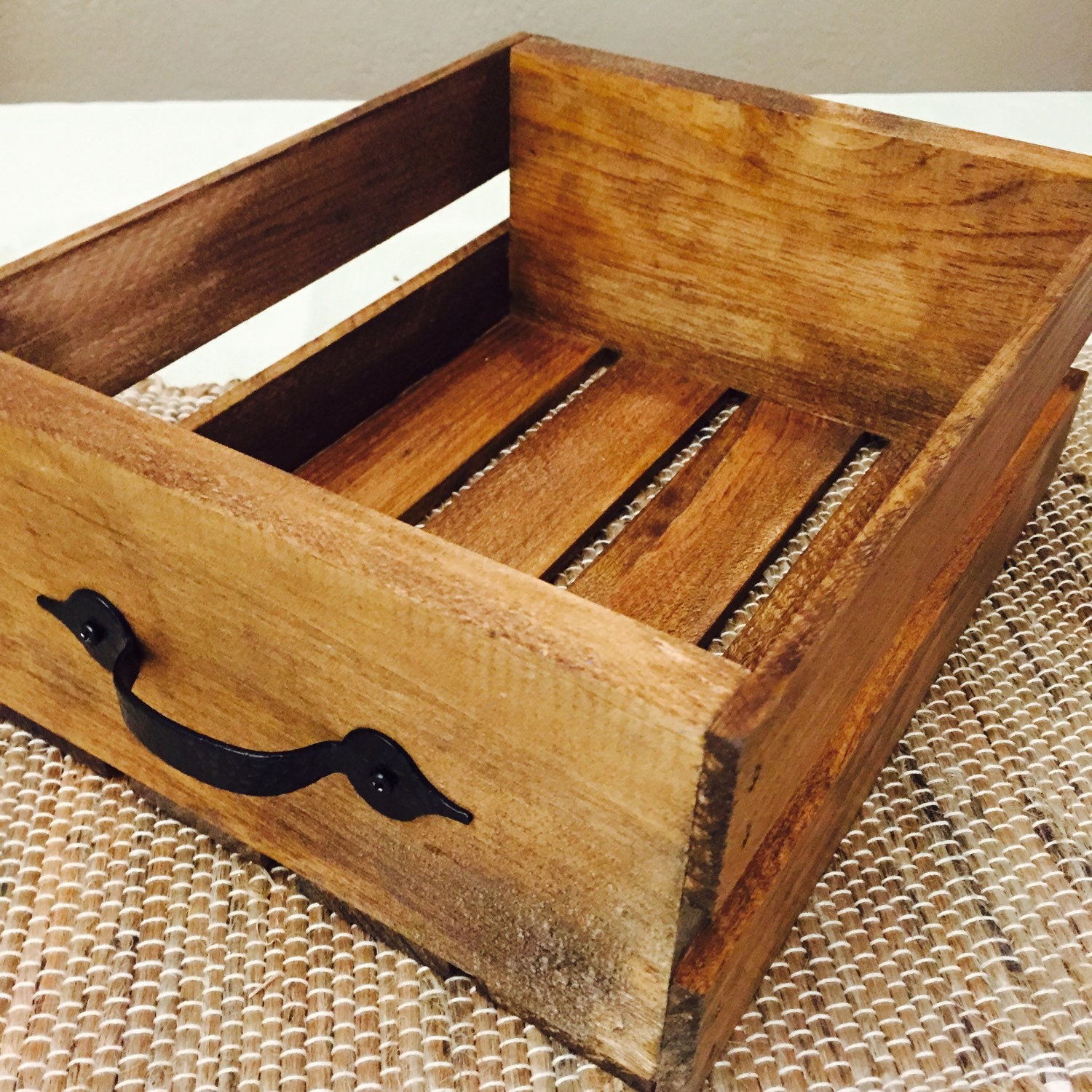 Wooden Crate centerpiece handles custom made to order