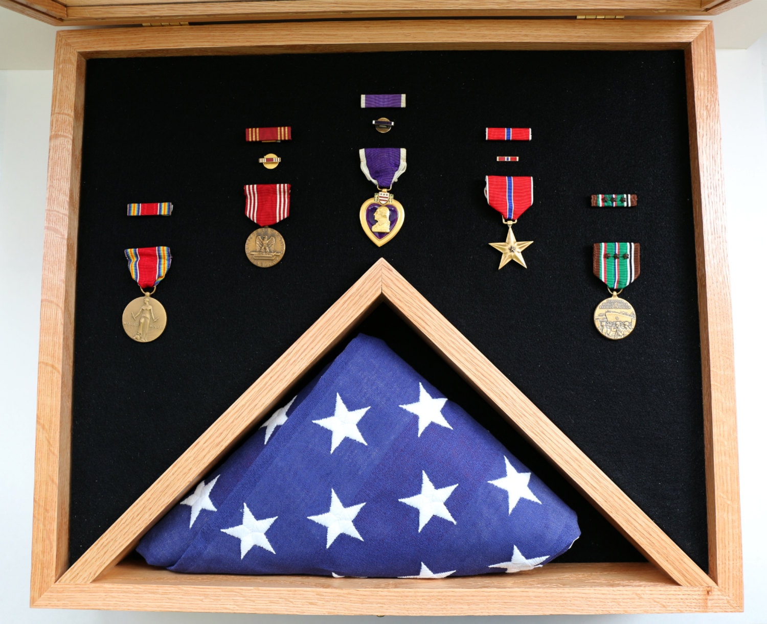 Military Medal And Flag Display Case by Diamond4display on Etsy