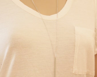 SALE! Statement necklace/Bar pendant necklace/Long necklace/long Bar stick necklace/statement jewelry/gold long necklace/Silver necklace