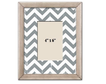 Shabby Chic White & Gray Wood Picture Frames