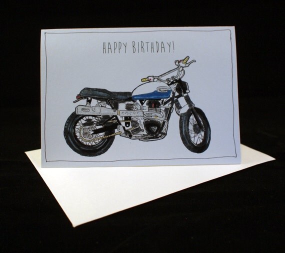 Triumph Scrambler Birthday Card A6 6 x 4 / by DailyBikers