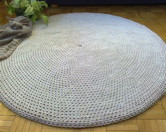 round rug,decor&housewares,home and living,beige rug,round crochet rug, crochet carpet, cotton cord,home interior, floor decoration,