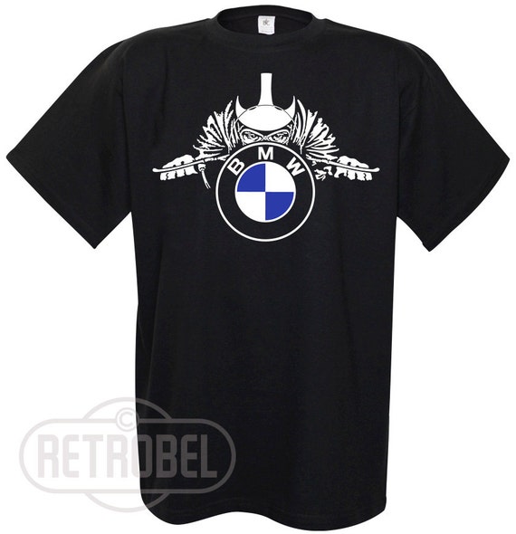 Mens T-shirt BMW motorcycles Black Cafe Racer Classic by retrobel1