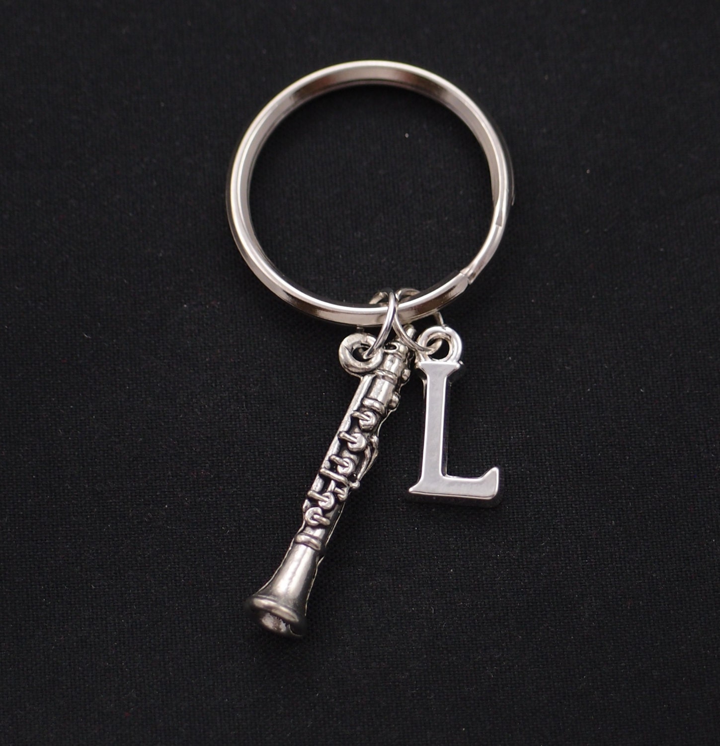 keychain sterling silver filled initial keychain