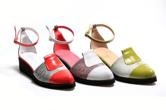 Flats Leather Mary Janes Shoes for women's shoes Handmade strap shoes ...