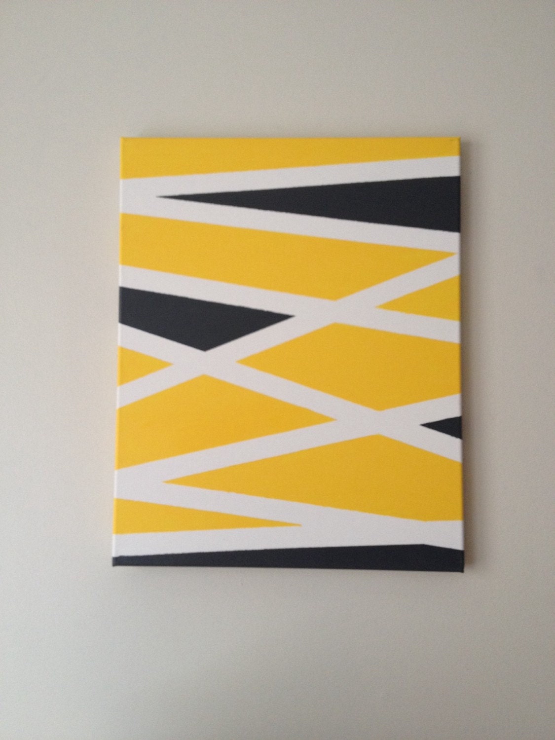 Diagonal painters tape canvas art