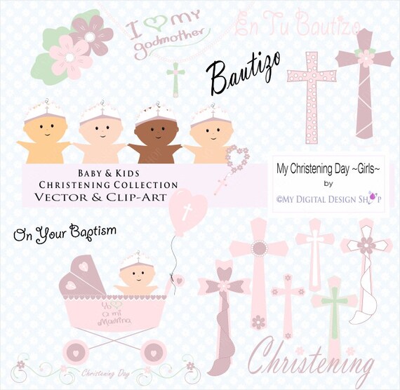 My Christening Day Baby Girl Vector by