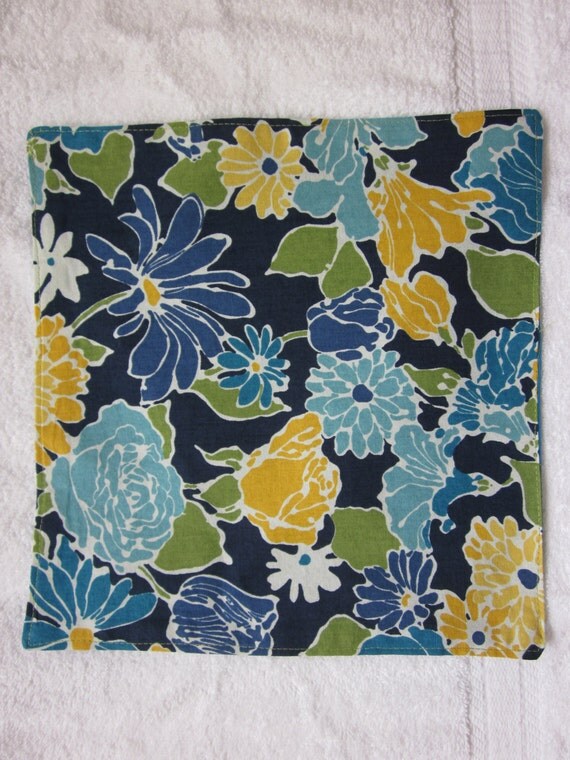 Blue Floral Napkins Set of 2 Floral Table Linens by BestBetDesign