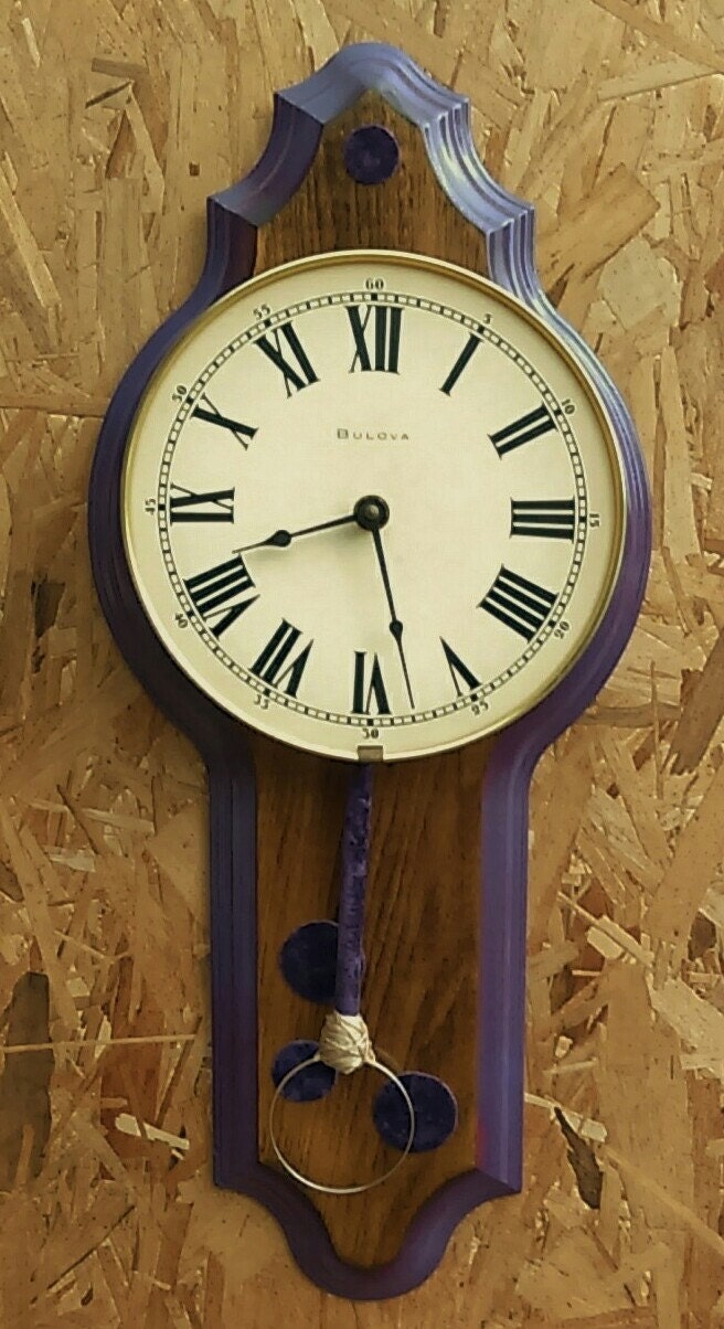 Vintage Custom Bulova Wall Clock by ThriftInSpaceTime on Etsy