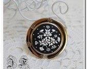 Black & White Hook Bag Polymer Clay Hook  Applique Floral Embroidery Filigree Flower Hanger Purse Hook Hand Bag Holder Bag Accessory