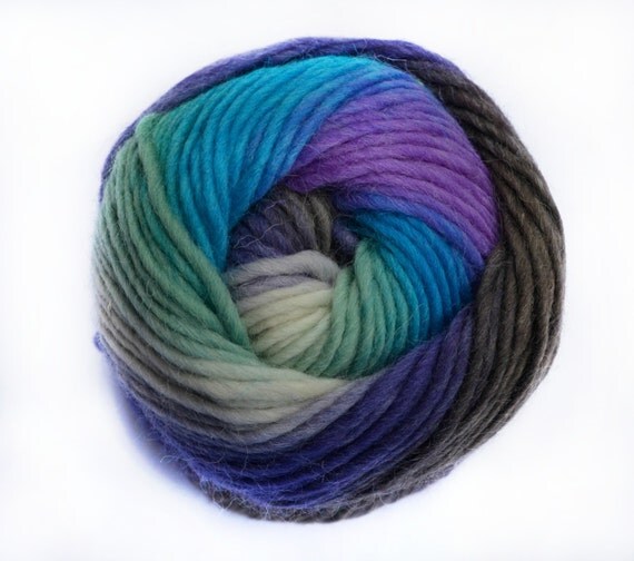 Kaleidoscope Yarn, Wool Yarn, Blue Yarn, Green Yarn, Purple Yarn