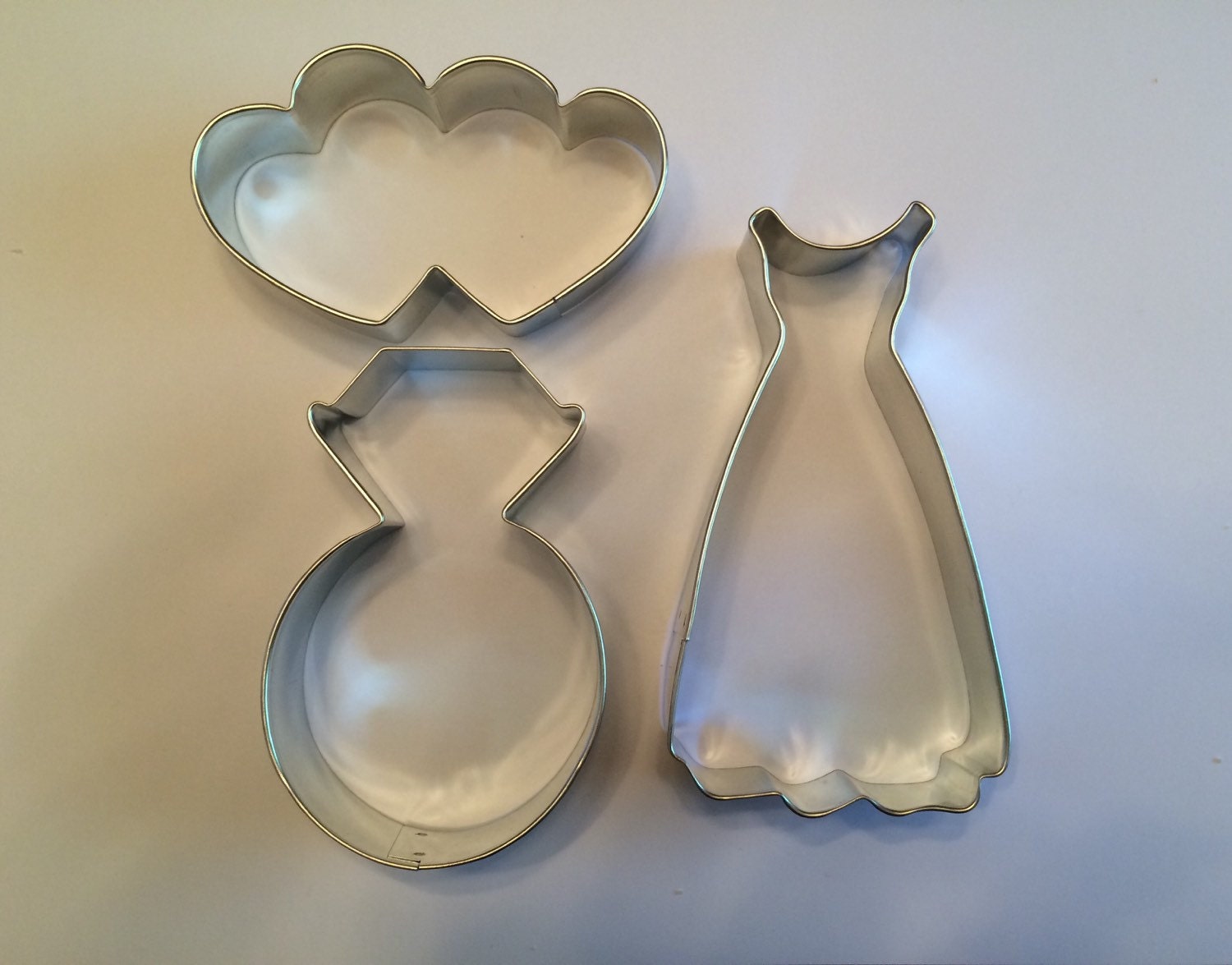 Set of 3 wedding cookie cutters baking by LMCreativeDesigns