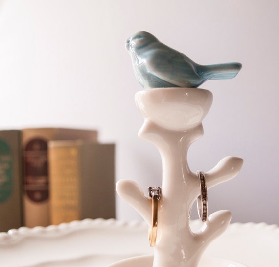 Blue Bird Ring Holder Wedding Gift Ring Dish Jewelry Dish ...