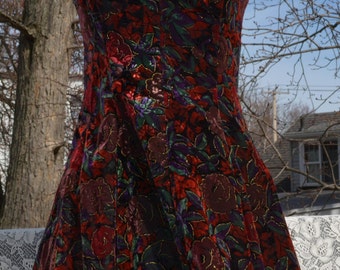 1980 Funky Retro Ethereal Floral Mini Dress by Rampage Size 9