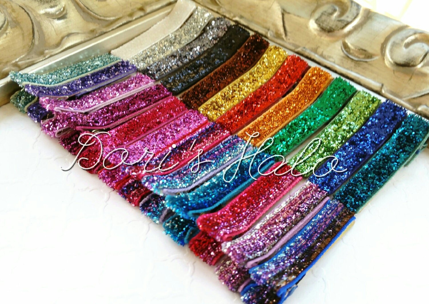 Rainbow Glitter Hair Clips Set of 12 / Girls Sparkle by DorisHalo