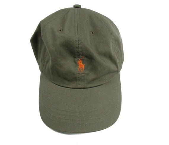 RALPH LAUREN CAP Green Olive Retro Polo Hat