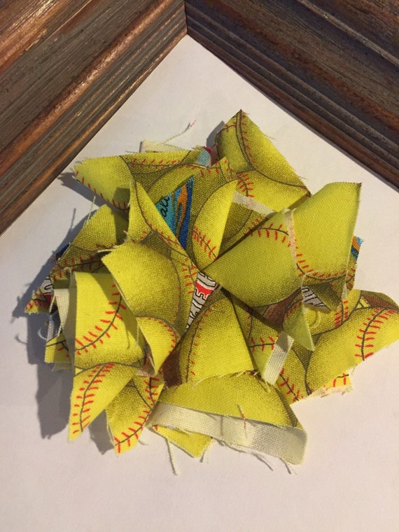 Items similar to Softball Fabric Flower Hair Clip on Etsy