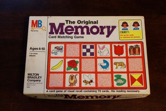 Vintage 1980 The Original Memory Game/ Milton Bradley/ 1980/