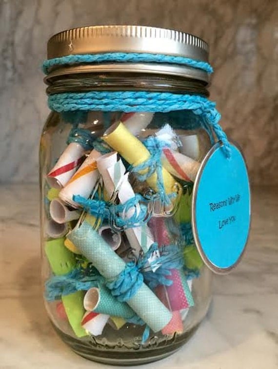 Message Filled Mason Jar by TheMasonJarInc on Etsy