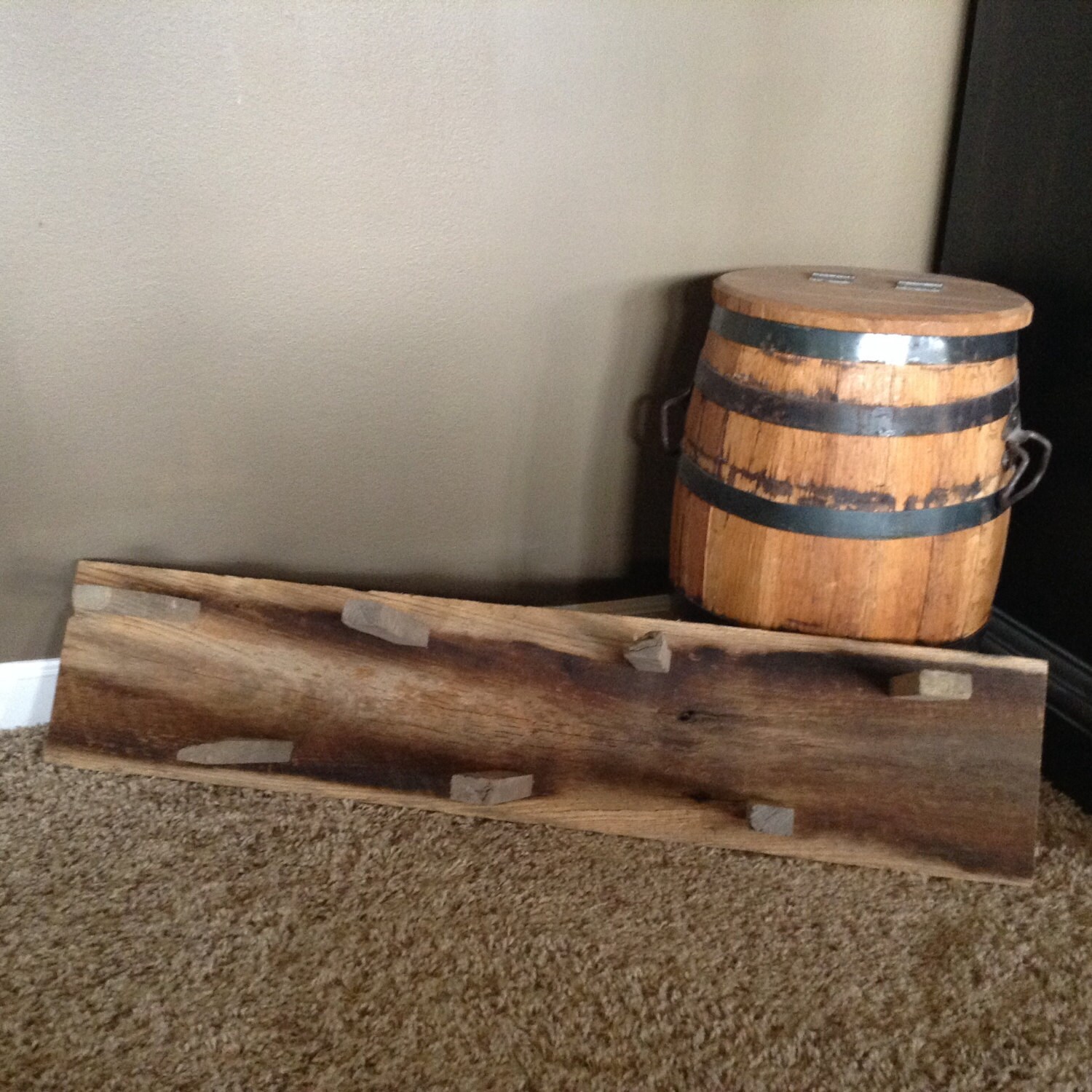 Antique barn wood herbdrying rack