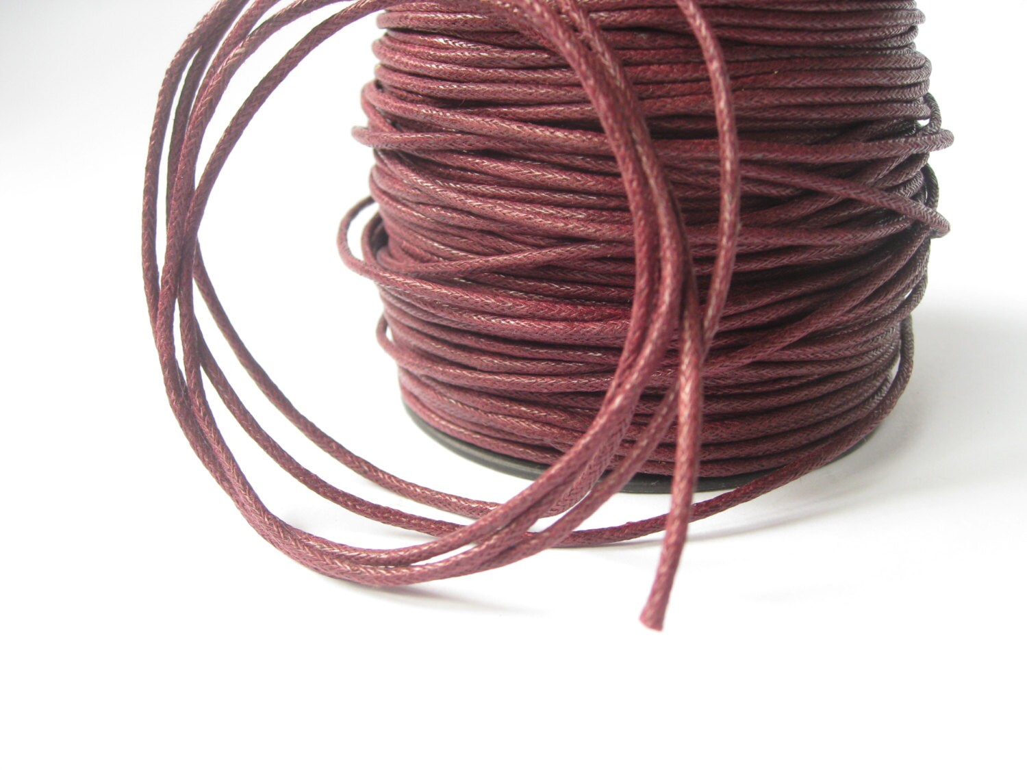 Wine Red Waxed Cotton Cord 1.5 mm Wax Cotton Waxed String