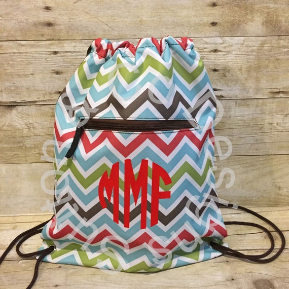 Personalized Drawstring Backpack by SuttonandCoDesigns on Etsy