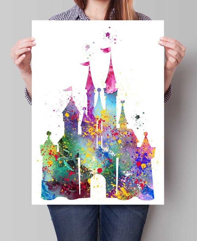 Download Disney Castle Watercolor Print Disney Art Print Disney