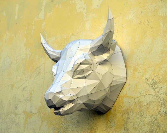 step how by heads draw step animal to Make Your Animal Bull Own Bull Papercraft Sculpture.