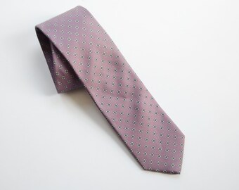 Vintage Purple Silk Floral Tie