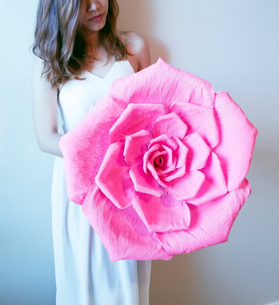 Handmade giant crepe paper flower with or by JJLeatherAndCraft