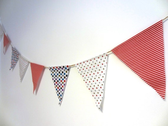 Fabric Bunting Stripy Bunting Spotty Bunting by BeesKneesBunting