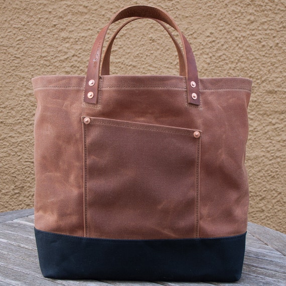 Waxed Canvas Market Tote Bag FREE Standard by 48NorthCanvas