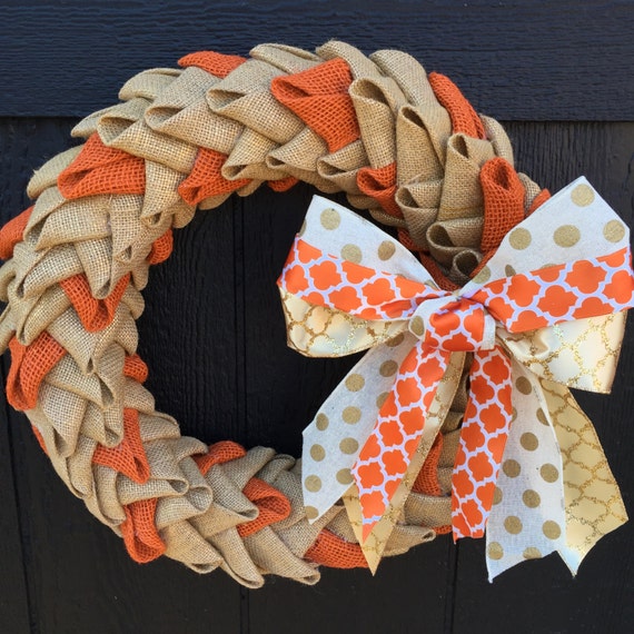 BURLAP WREATH Burlap Petal Wreath Fall Wreath by FancyWreathLady