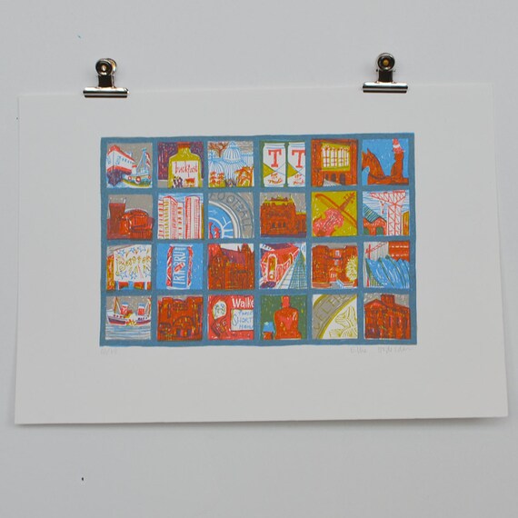 Items similar to Glasgow Screen Print on Etsy