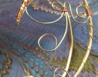 Silver and Copper Swirl Elf Ear Cuff