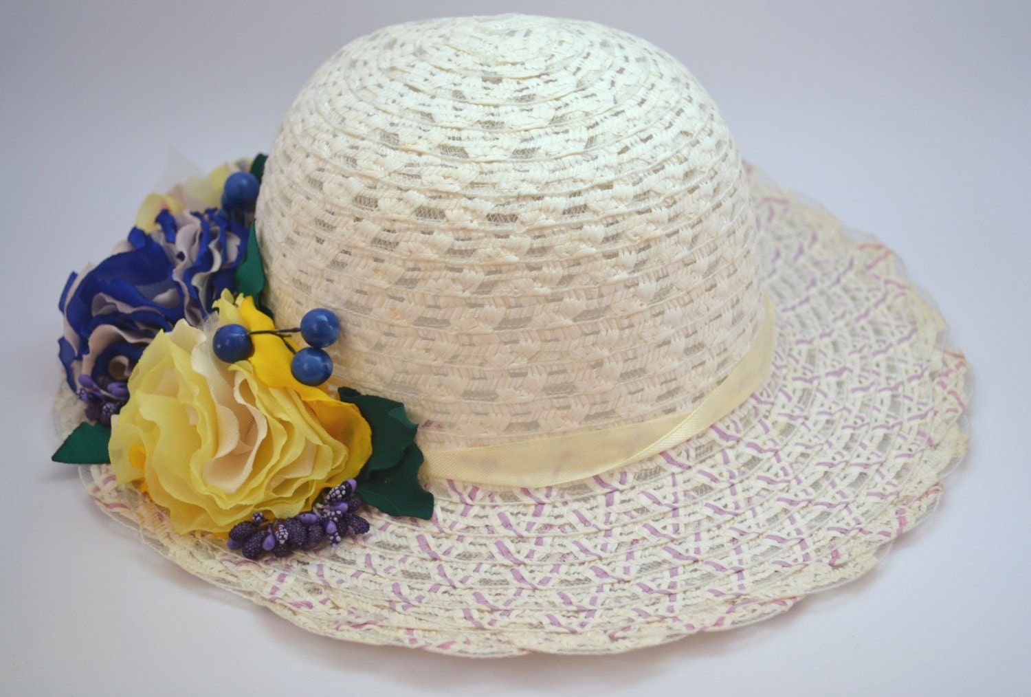 Sun Hat with Flowers for Girls Floral Sun by MyInspirationStore