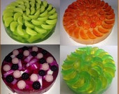 Summer Selections - Artfully-designed Fruity Scented Soap Cakes - Designer Soap, Glycerin Soap, Gift Soap, Handmade Soap, Specialty Soap