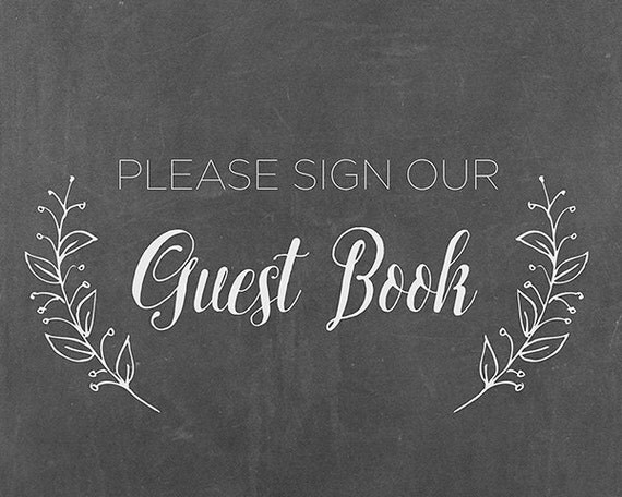 Printable Guest Book Sign printable wedding by DigitalPrintsShop