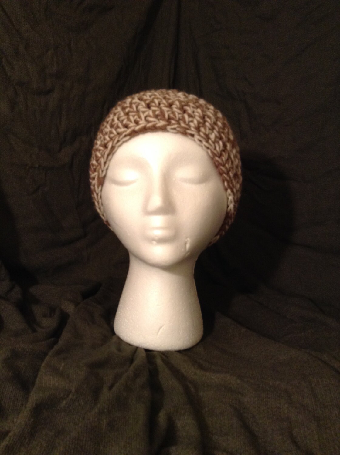 brown and cream beanie