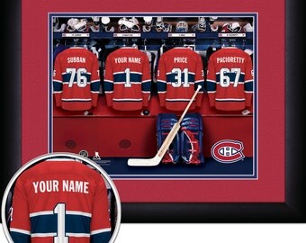 Locker Room Print -NHL-Montreal Canadians-Personalized!! MATTED and FRAMED